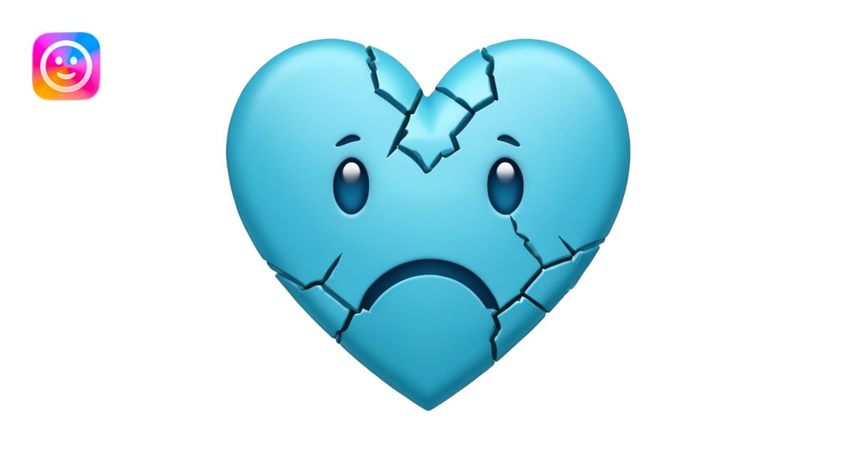 Emoji de corazón azul roto emoji | AI Emoji Generator