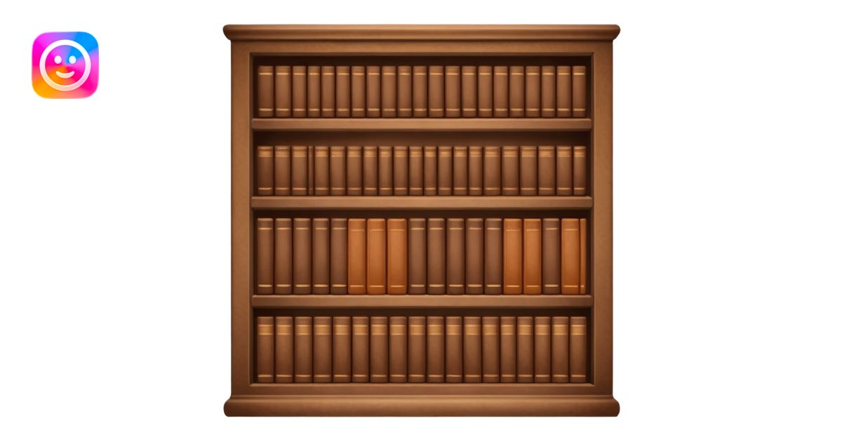 Brown bookshelves with books different shades of brown emoji | AI Emoji ...