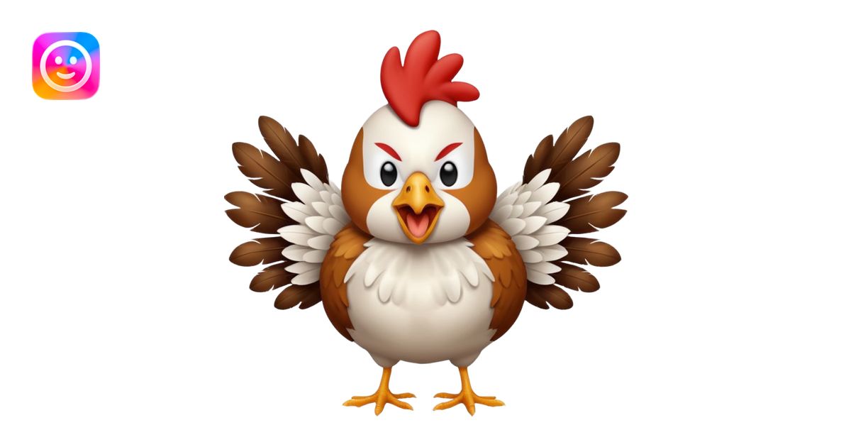 Chicken screaming emoji | AI Emoji Generator