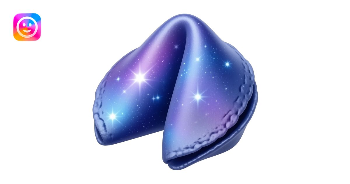 Purple and blue galaxy fortune cookie emoji | AI Emoji Generator