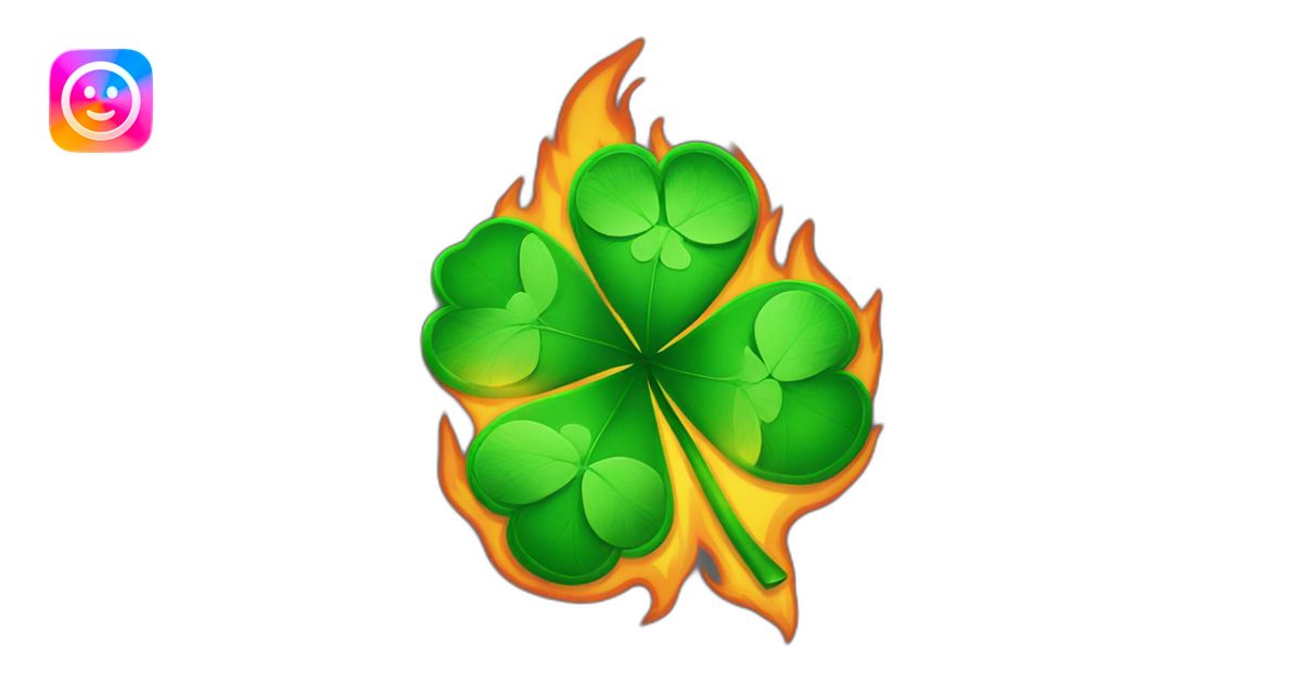 four leaf clover on fire emoji | AI Emoji Generator