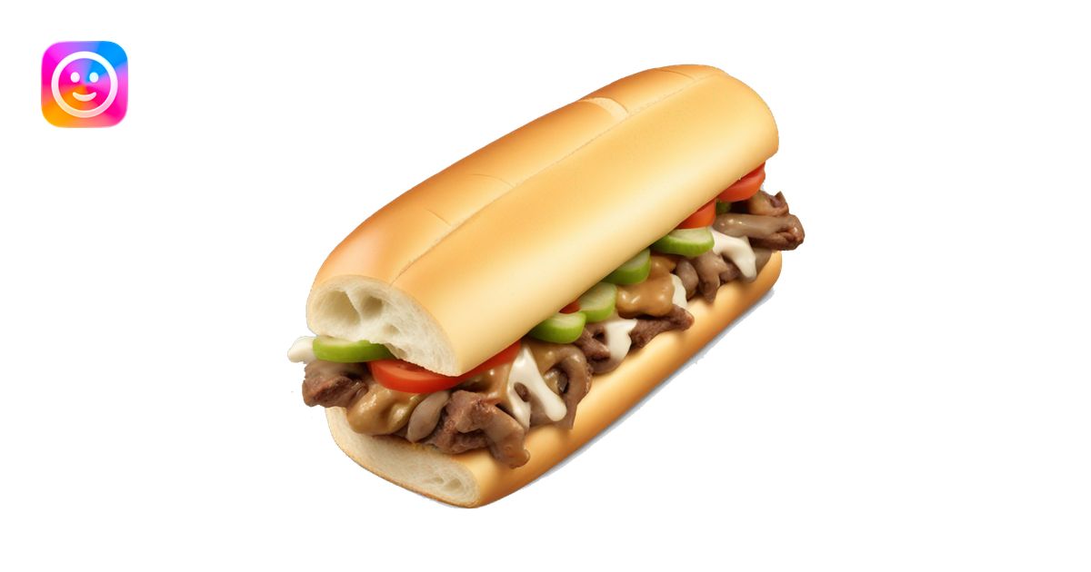 Foot long Philly cheese steak sub Sandwich emoji | AI Emoji Generator