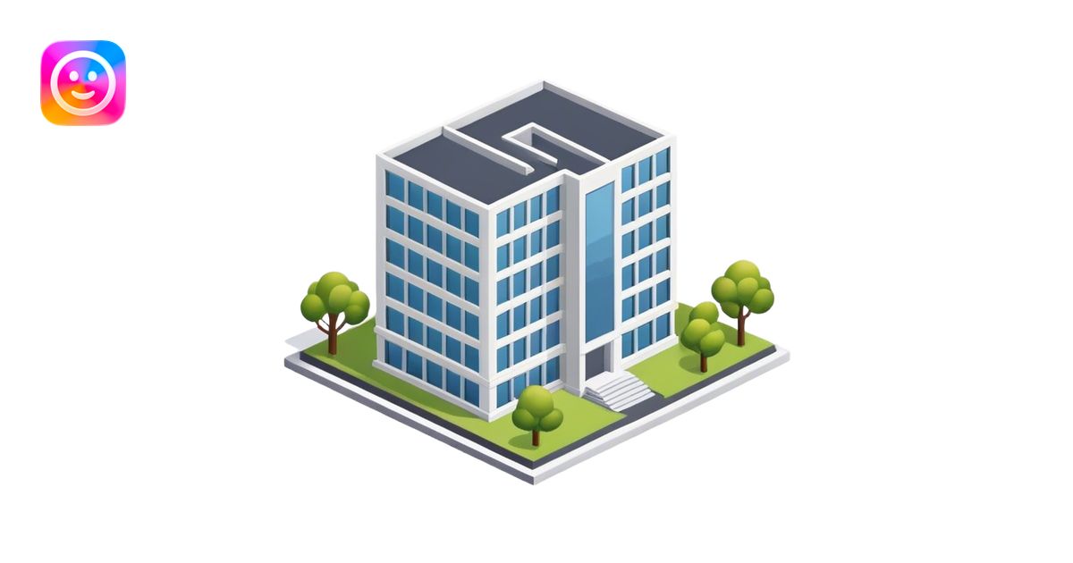 Minimalist office building, isometric exterior emoji | AI Emoji Generator