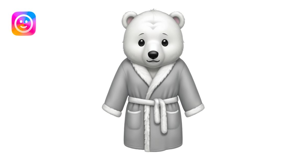 grey shower robe with polar bear faces on it emoji | AI Emoji Generator