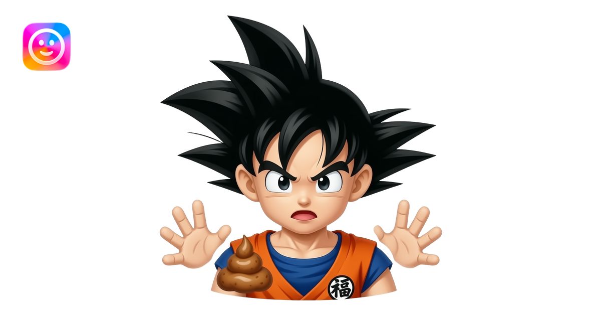 Generate goku pooping emoji | AI Emoji Generator