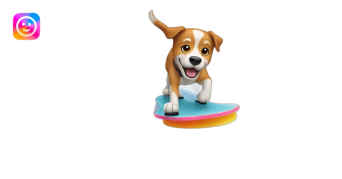dog skating on a frozen lake of jello emoji | AI Emoji Generator