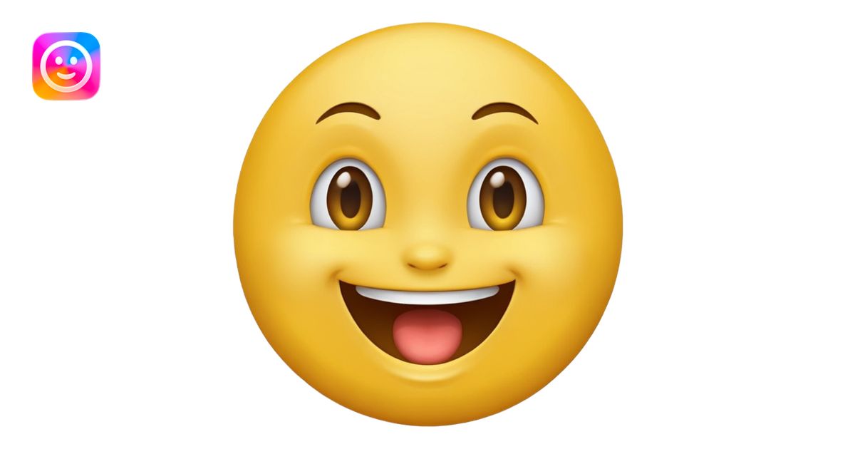 Emoji, yellow round smiling face, open mouth emoji | AI Emoji Generator