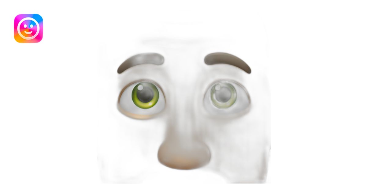 55-year-old man, a long nose, green eyes, bald hair to the side of head ...