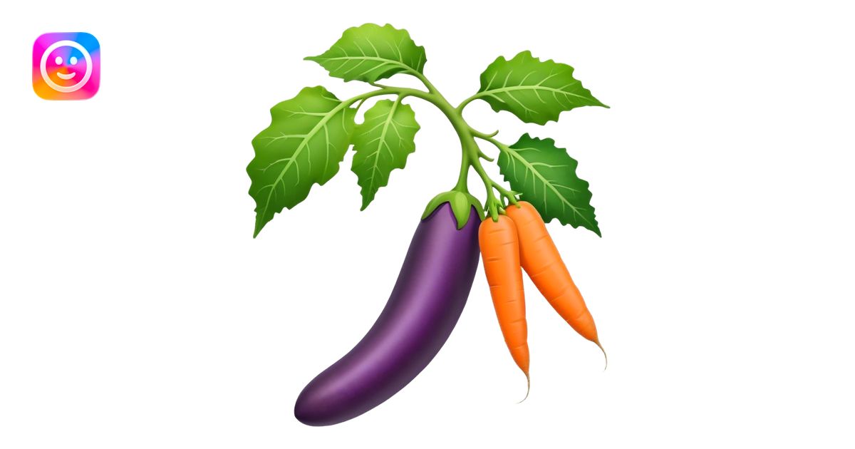 eggplant cucumber big carrot on a branch emoji | AI Emoji Generator