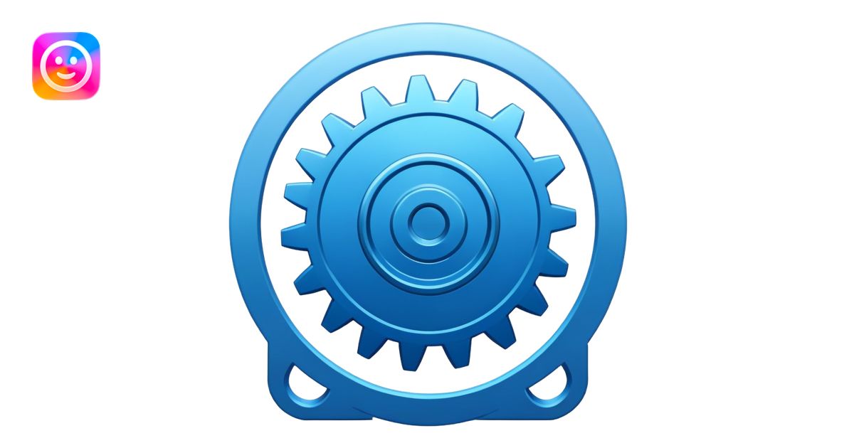 Airtable logo with a gear in the top right corner emoji | AI Emoji ...