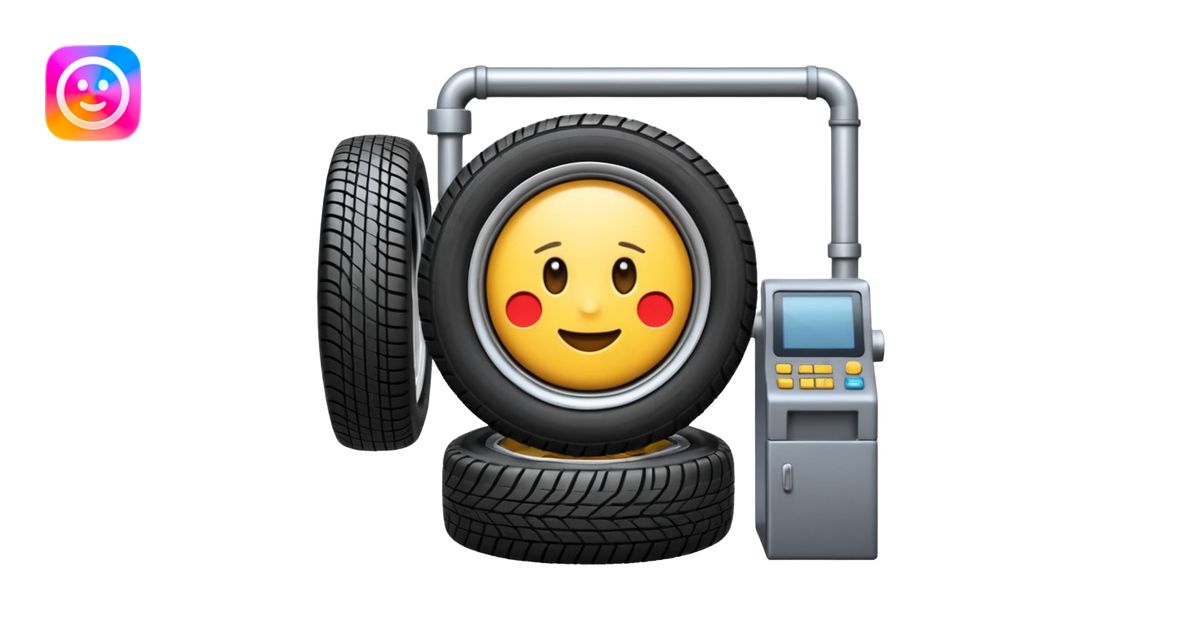 emoji of tire, inside the manufacturing factory, getting inspected by ...