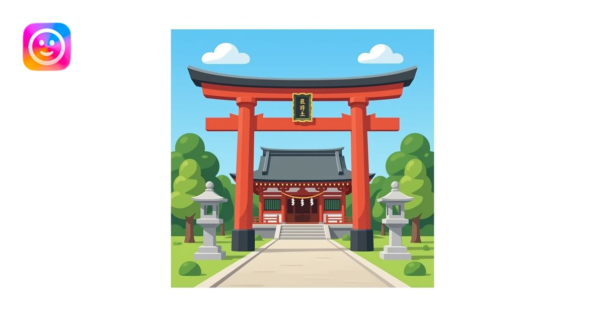 japan temple simple red two columns emoji | AI Emoji Generator