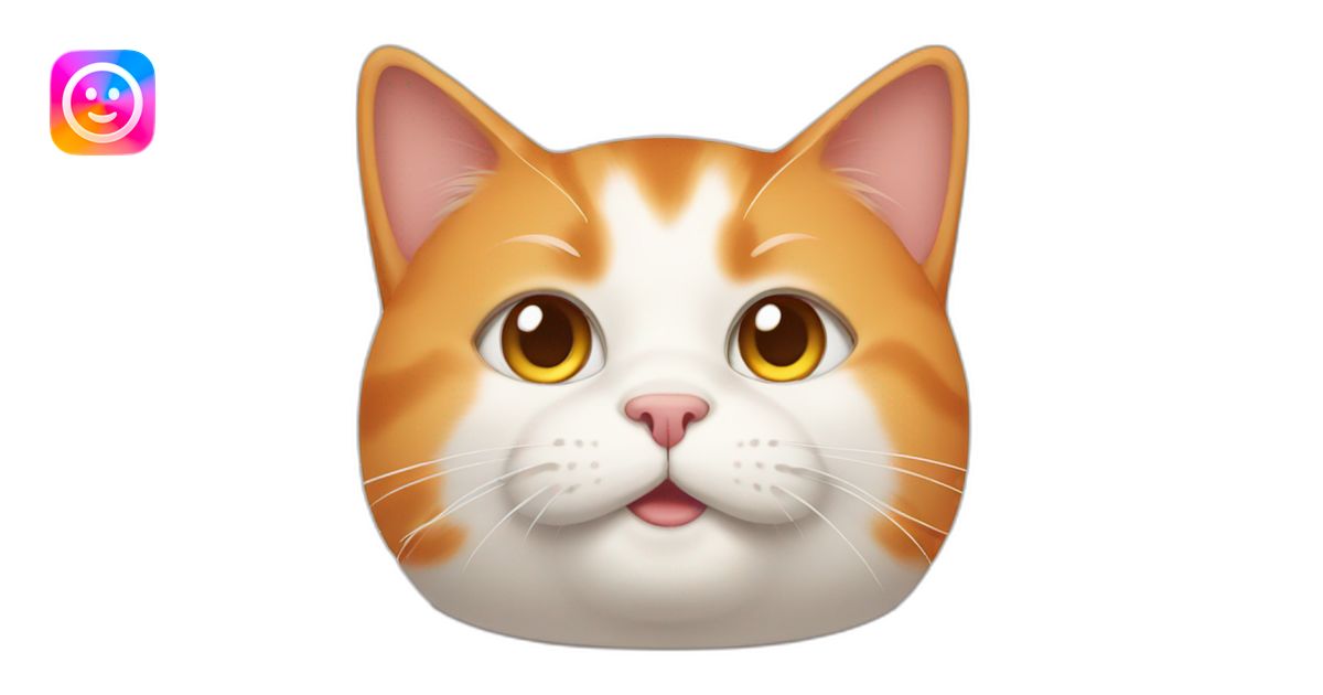 orange and white cat which is a bit chubby emoji | AI Emoji Generator