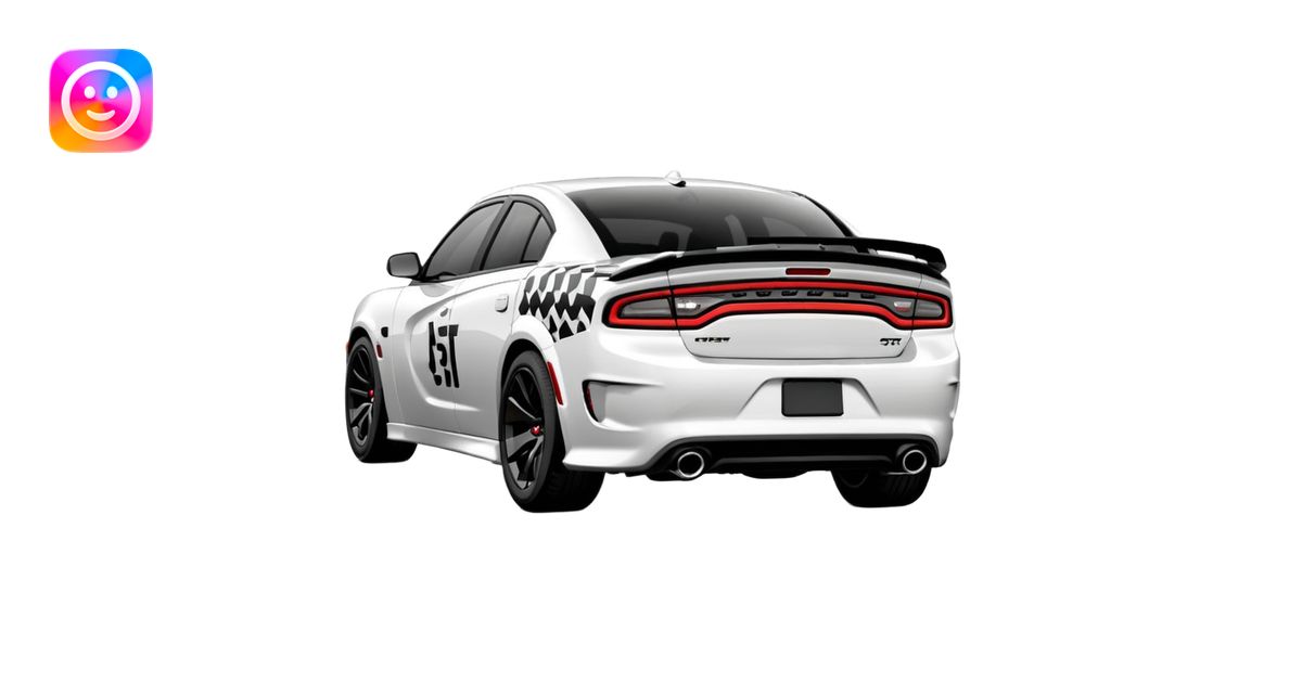 CHARGER DOSH HellCat SRT white and Pattern on the side of the logo ...