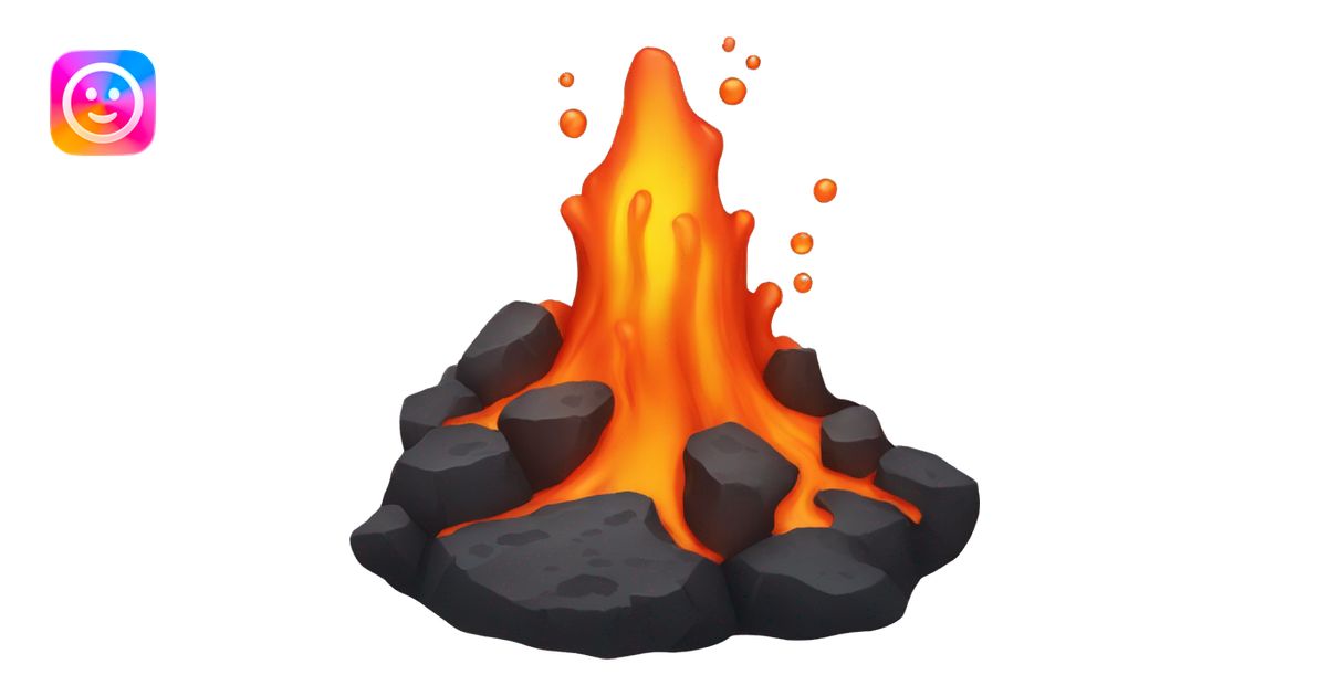 Lava rocks with melted lava emoji | AI Emoji Generator