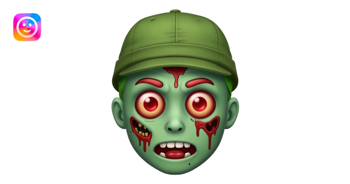 Create a zombie emoji with a cap emoji | AI Emoji Generator