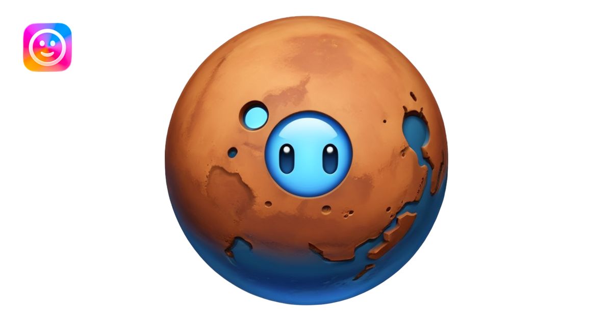 planet mars bu in blue color emoji | AI Emoji Generator