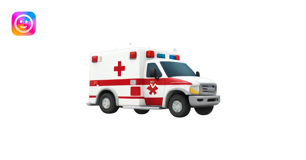 Ambulance with sparkles around it emoji | AI Emoji Generator