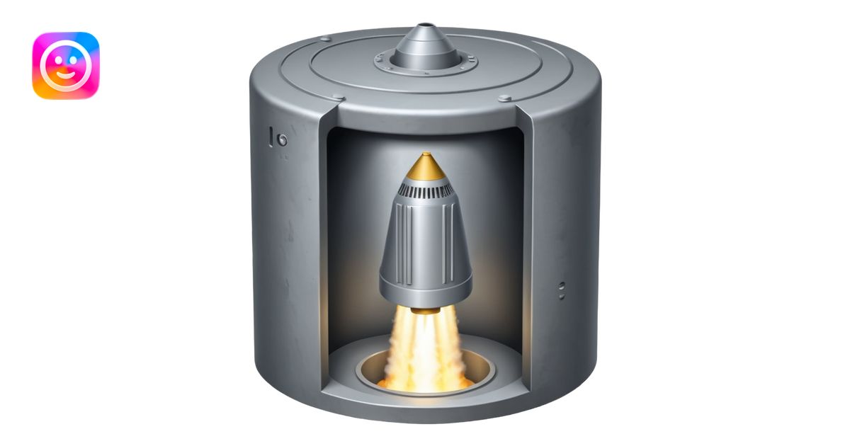 grey missile silo hatch open, and the top two thirds of a white nuclear ...