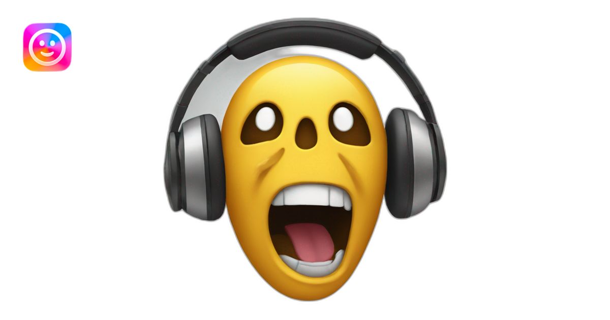 Scream with headphones emoji | AI Emoji Generator