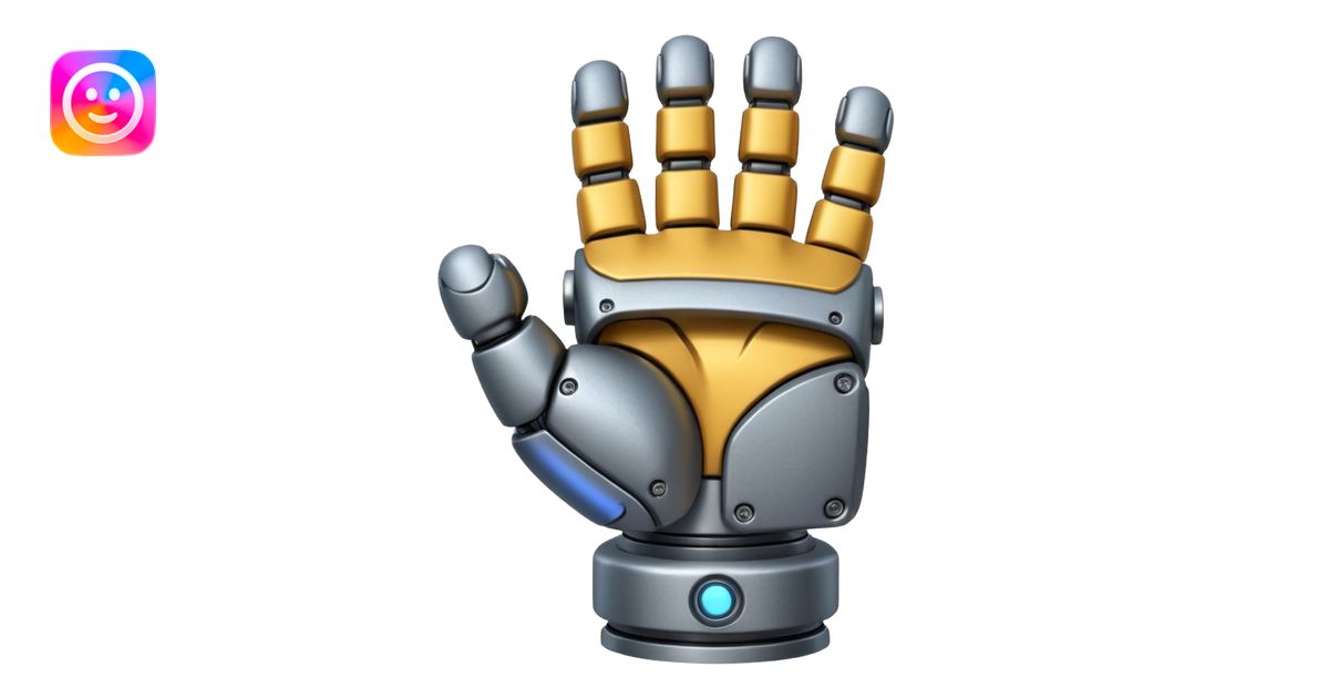 bulky robot fist, back of hand facing viewer emoji | AI Emoji Generator