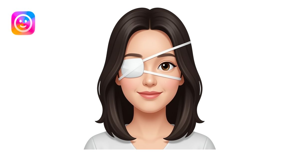 korean woman with an eyepatch emoji | AI Emoji Generator