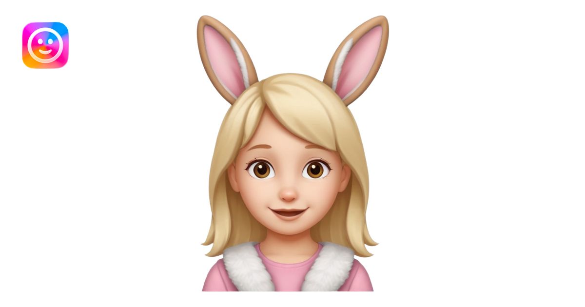 kid girl with bunny ears emoji | AI Emoji Generator