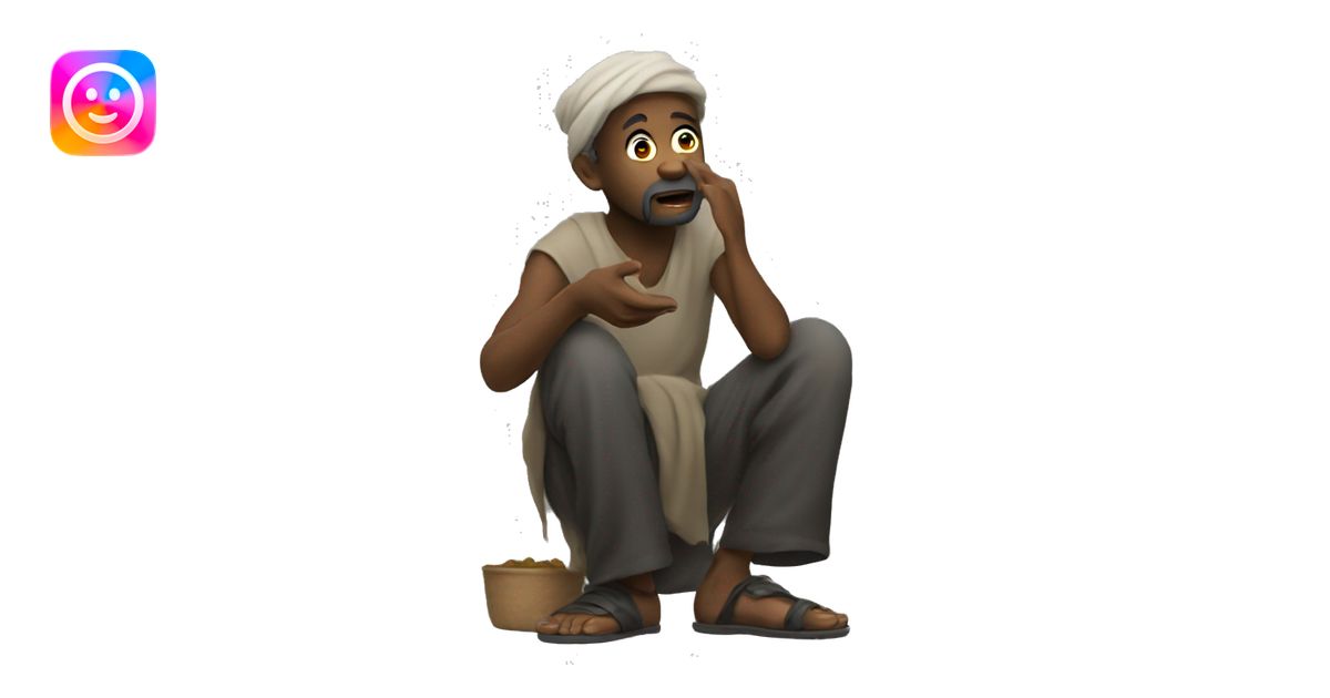 Beggar asking for money emoji | AI Emoji Generator