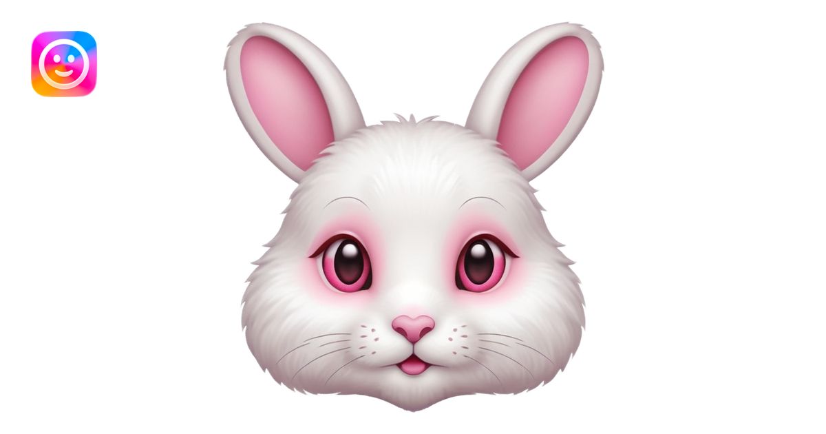 White rabbit BIG PINK heart eyes emoji | AI Emoji Generator