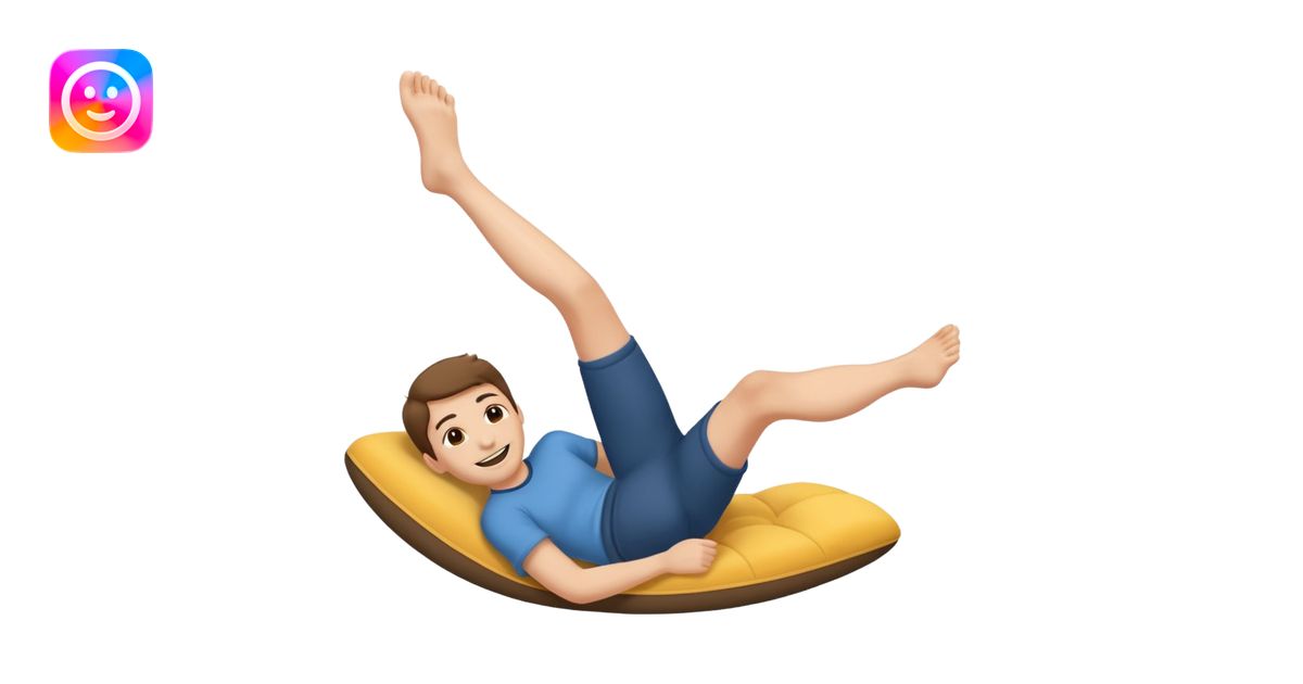 Smiling kicking feet laying down emoji | AI Emoji Generator