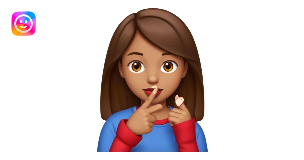 Basic emoji girl biting her nails, but in a flirty ways, a bit darker ...