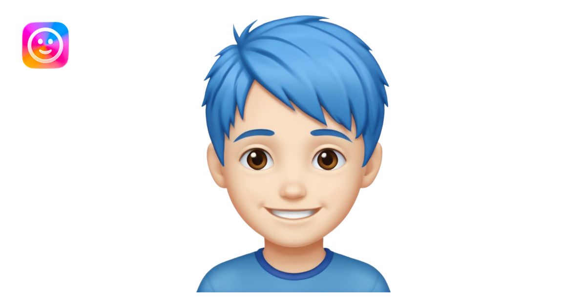 blue haired kid emoji | AI Emoji Generator