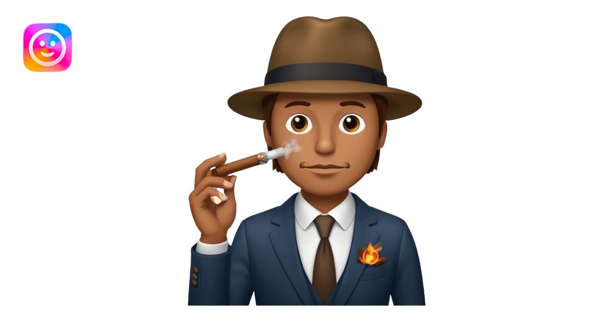 no smoking sign with a man who smoks cigar emoji | AI Emoji Generator