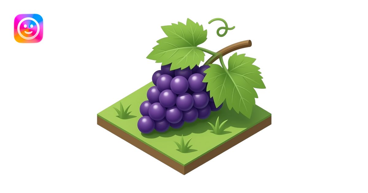 growing of the grapevine top view isometric no background emoji | AI ...