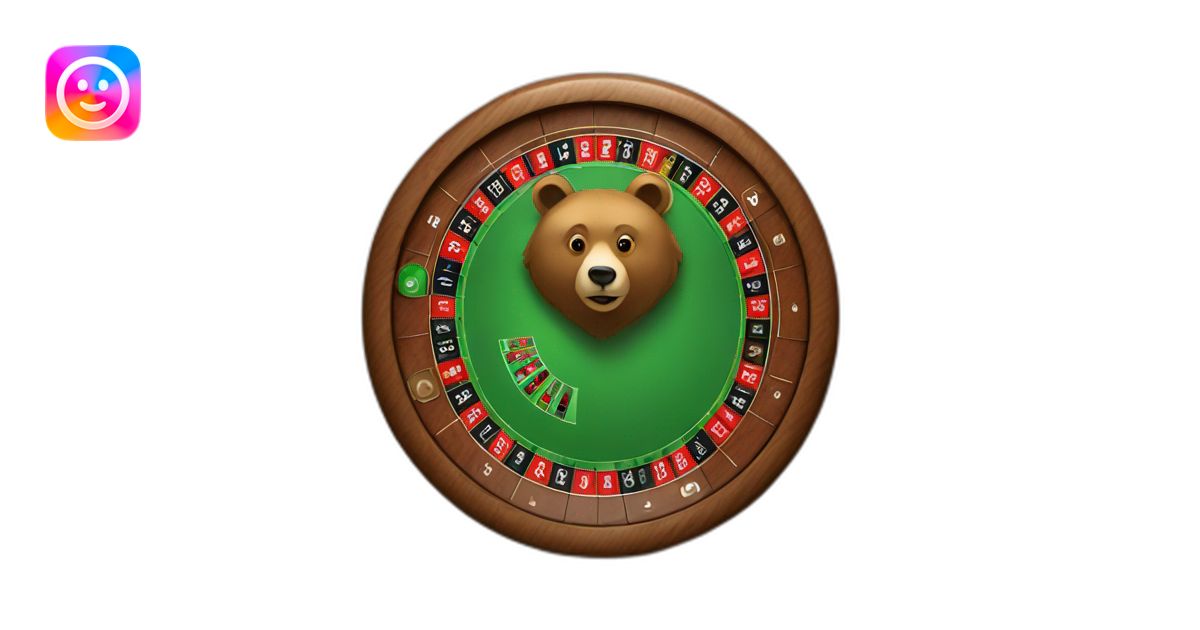 Bear and Roulette emoji | AI Emoji Generator