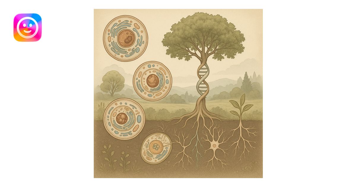A realistic biological illustration showing: DNA strands transitioning ...