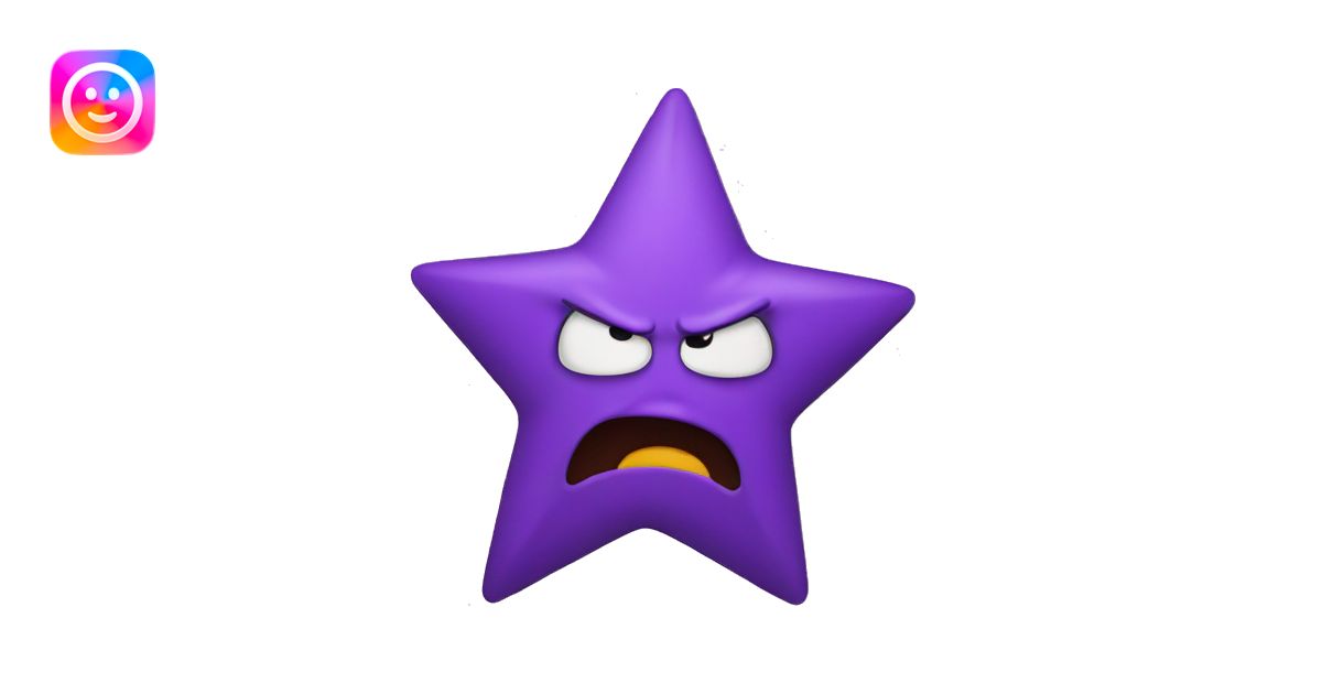 Angry purple star emoji | AI Emoji Generator
