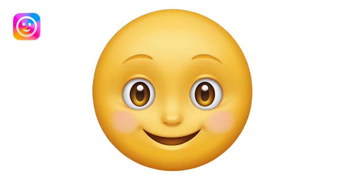 Emoji, yellow round smiling face, vibrant bright shy expression emoji ...