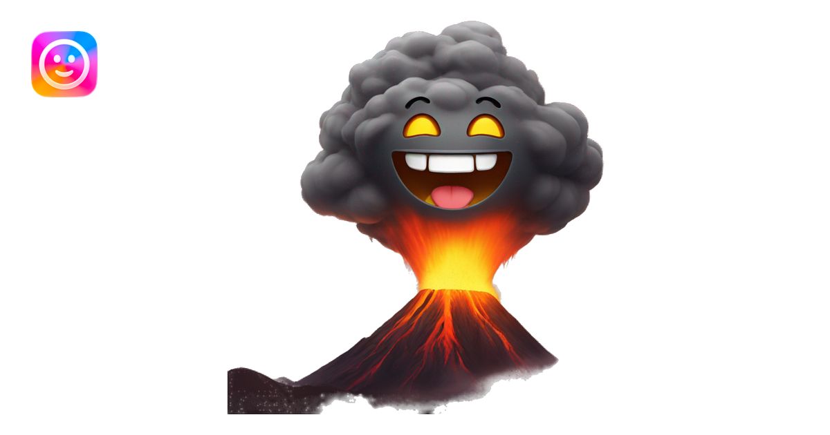 happy emoji in a volcano emoji | AI Emoji Generator