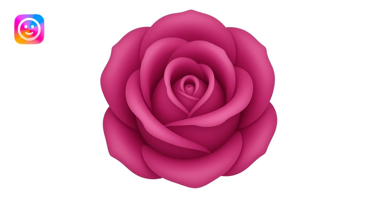 Deep magenta color, Baronesse rose, tightly layered petals, flat emoji ...