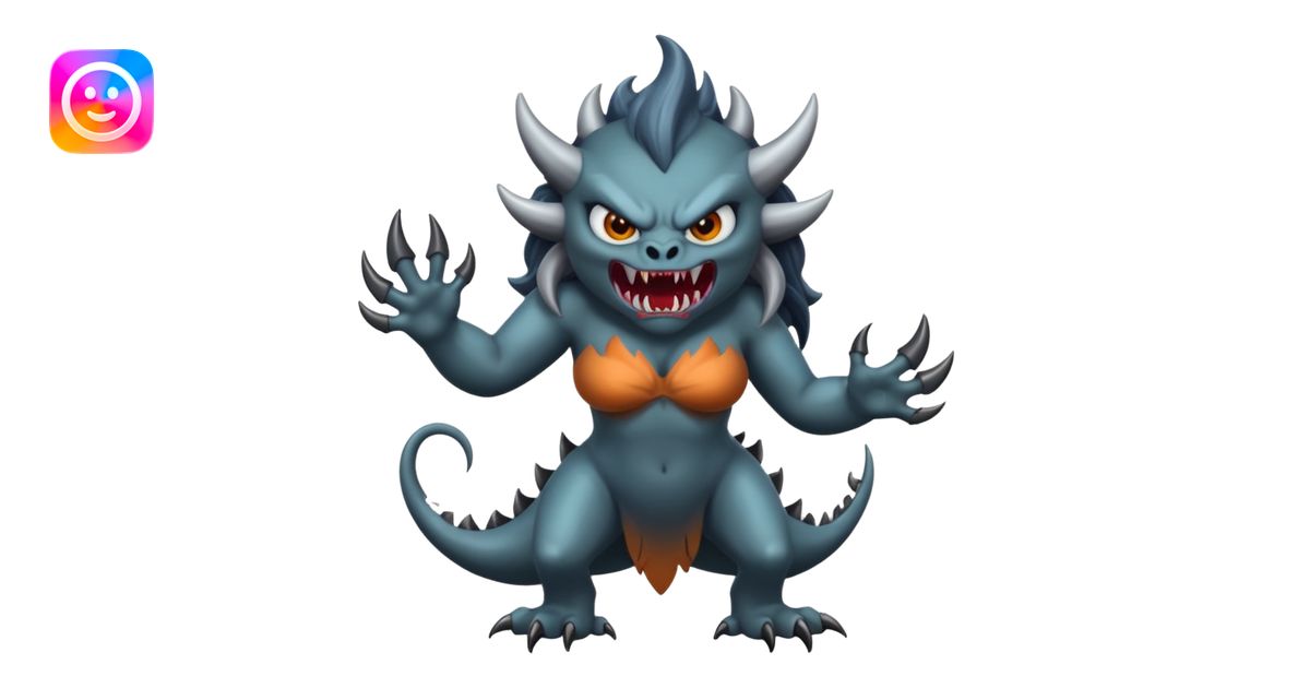 dark angry siren monster, full body emoji | AI Emoji Generator