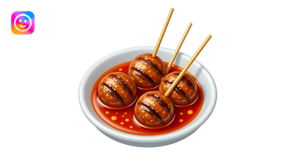Ultra-realistic Thai grilled meatballs drenched in glossy spicy dipping ...