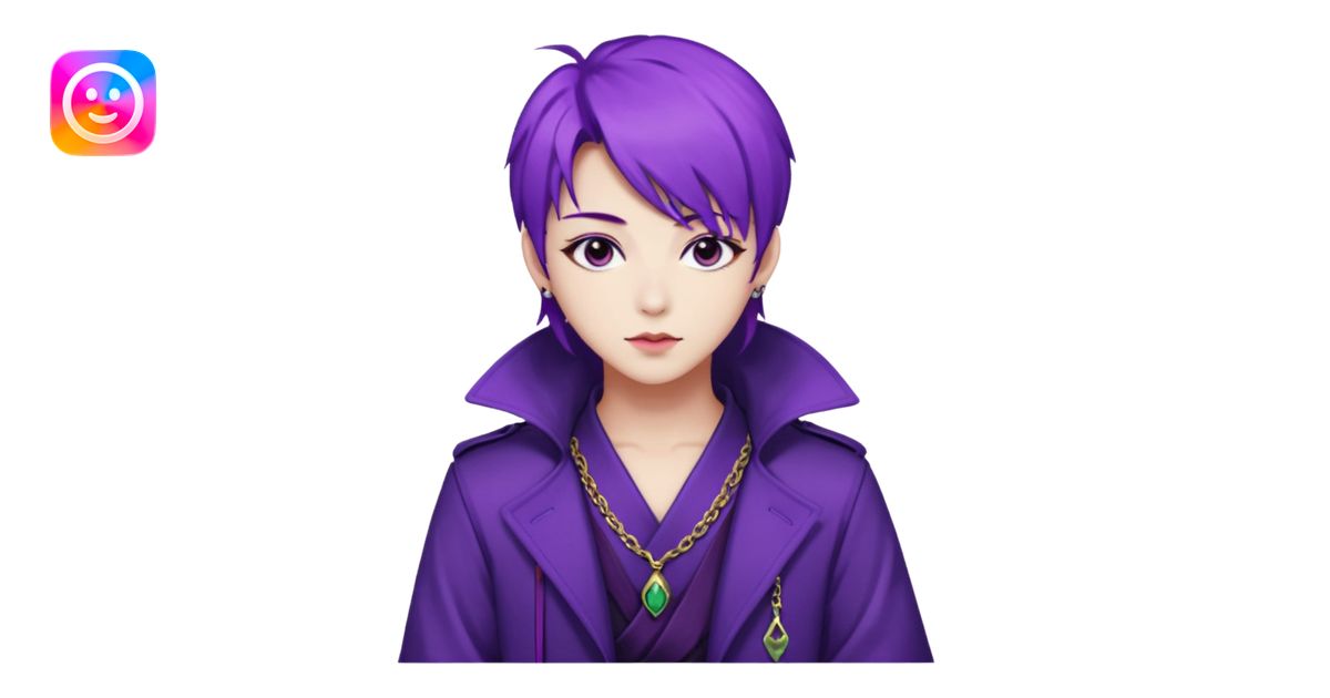 Rumi from K-pop demon hunters purple hair emoji | AI Emoji Generator