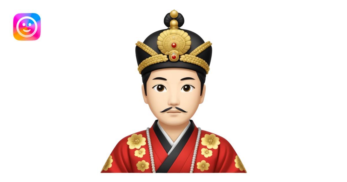 Japanese emperor, Edo period, wearing ceremonial ho and kanmuri, regal ...