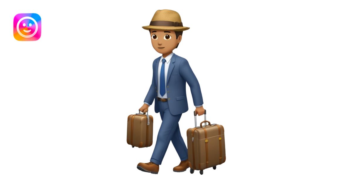 a man walking to leave, bring suitcase emoji | AI Emoji Generator