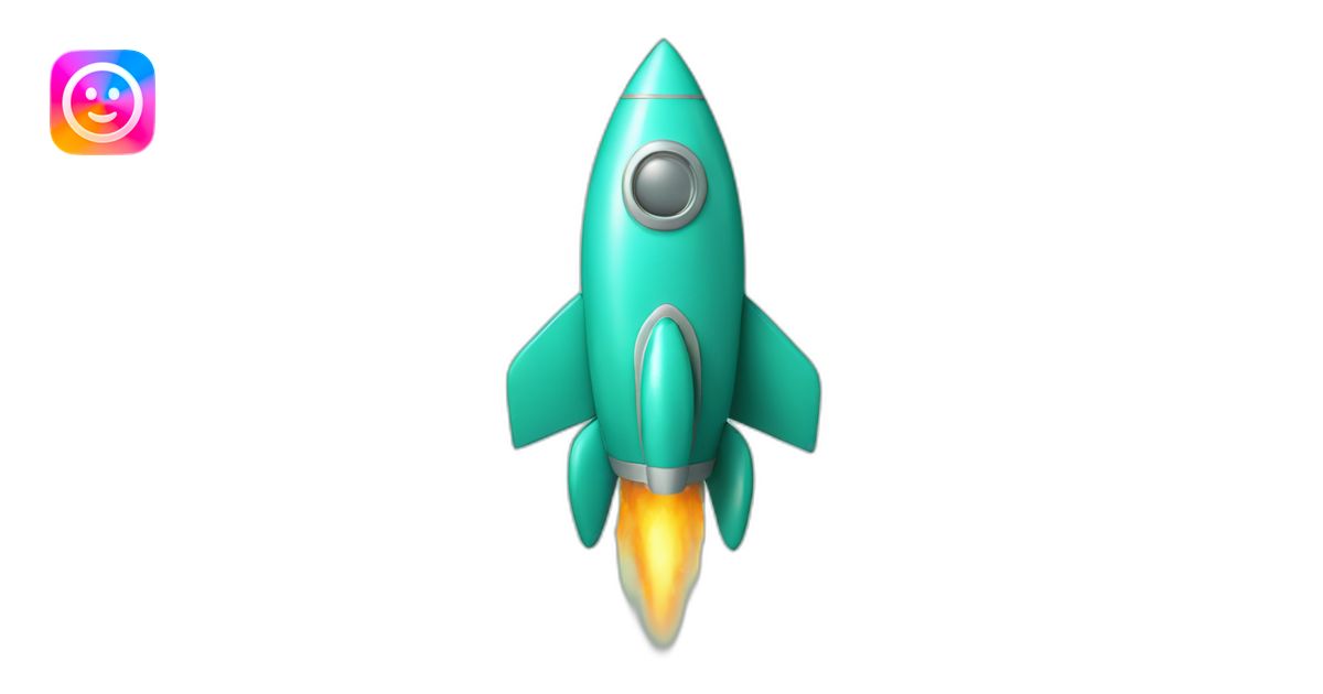 cute rocket turquoise emoji | AI Emoji Generator