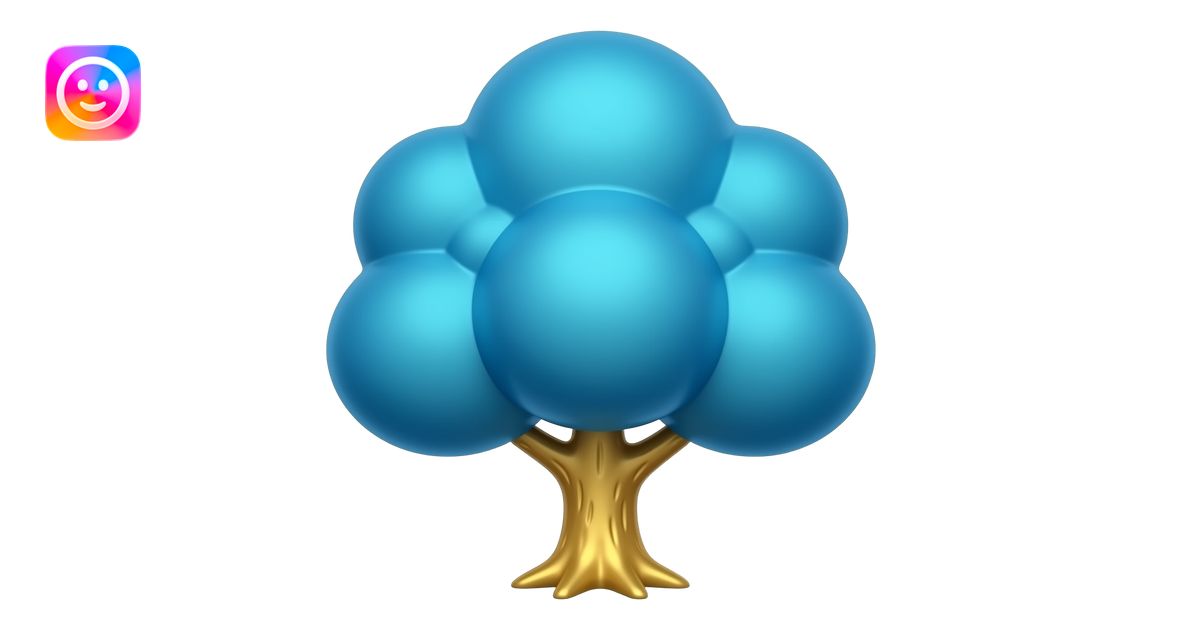 blue and gold small tree emoji | AI Emoji Generator