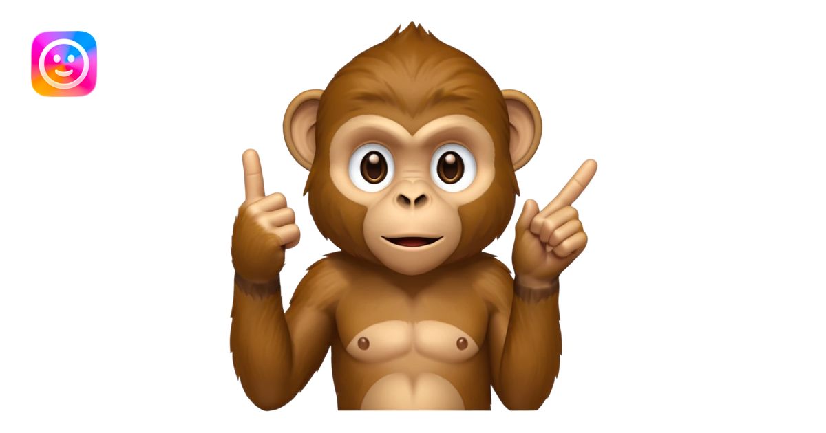 Monkey showing middle finger emoji | AI Emoji Generator