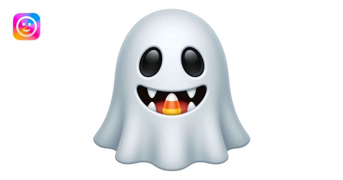 ghost with candy corn fangs emoji | AI Emoji Generator