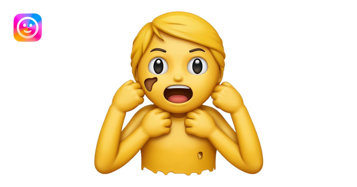 emoji strangling itself with its own hands emoji | AI Emoji Generator